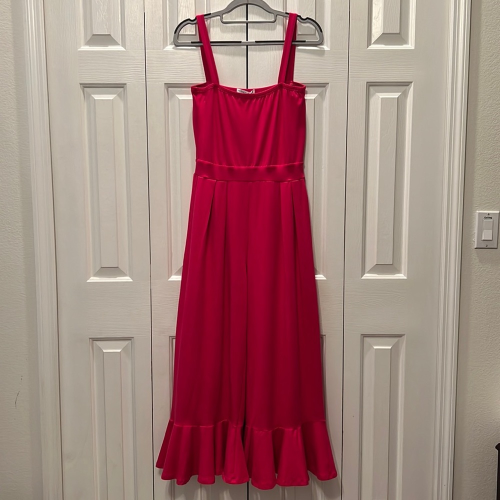 REBDOLLS hot pink romper jumpsuit. Size Large.